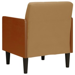 Fauteuil avec accoudoirs marron 55 cm velours 