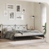 Cadre de lit métal sans matelas avec tête de lit noir 193x203cm 