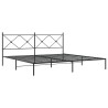 Cadre de lit métal sans matelas avec tête de lit noir 193x203cm 