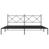 Cadre de lit métal sans matelas avec tête de lit noir 193x203cm 
