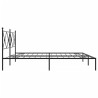 Cadre de lit métal sans matelas avec tête de lit noir 193x203cm 