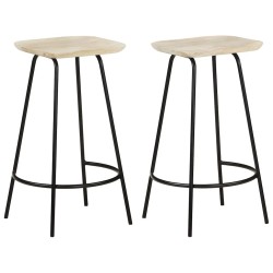 Tabourets de bar lot de 2 bois de manguier massif 