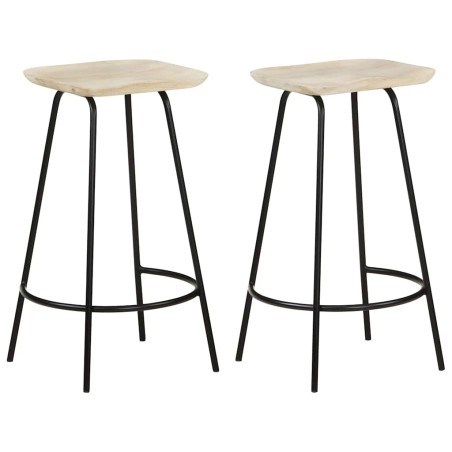 Tabourets de bar lot de 2 bois de manguier massif 