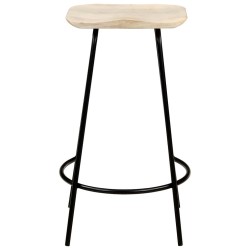 Tabourets de bar lot de 2 bois de manguier massif 