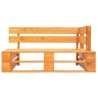 Canapé d'angle palette de jardin marron miel bois pin imprégné 