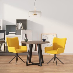 Chaises pivotantes à manger lot de 2 Jaune Velours 