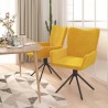 Chaises pivotantes à manger lot de 2 Jaune Velours 