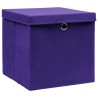 Boîtes de rangement avec couvercles 10 pcs 28x28x28 cm Violet 