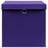 Boîtes de rangement avec couvercles 10 pcs 28x28x28 cm Violet 