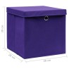 Boîtes de rangement avec couvercles 10 pcs 28x28x28 cm Violet 