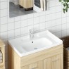 Évier salle de bain blanc 91,5x48x23 cm rectangulaire céramique 