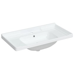 Évier salle de bain blanc 91,5x48x23 cm rectangulaire céramique 