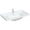 Évier salle de bain blanc 91,5x48x23 cm rectangulaire céramique 