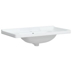Évier salle de bain blanc 91,5x48x23 cm rectangulaire céramique 