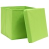 Boîtes de rangement avec couvercles 10 pcs 28x28x28 cm Vert 