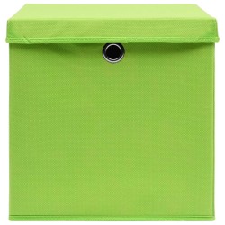 Boîtes de rangement avec couvercles 10 pcs 28x28x28 cm Vert 