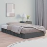 Cadre de lit sans matelas gris 135x190 cm bois massif 