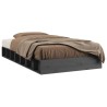 Cadre de lit sans matelas gris 135x190 cm bois massif 