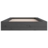 Cadre de lit sans matelas gris 135x190 cm bois massif 