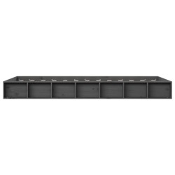 Cadre de lit sans matelas gris 135x190 cm bois massif 