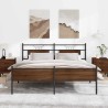 Cadre de lit en métal sans matelas chêne marron 160x200 cm 