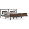 Cadre de lit en métal sans matelas chêne marron 160x200 cm 