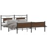 Cadre de lit en métal sans matelas chêne marron 160x200 cm 