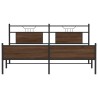 Cadre de lit en métal sans matelas chêne marron 160x200 cm 