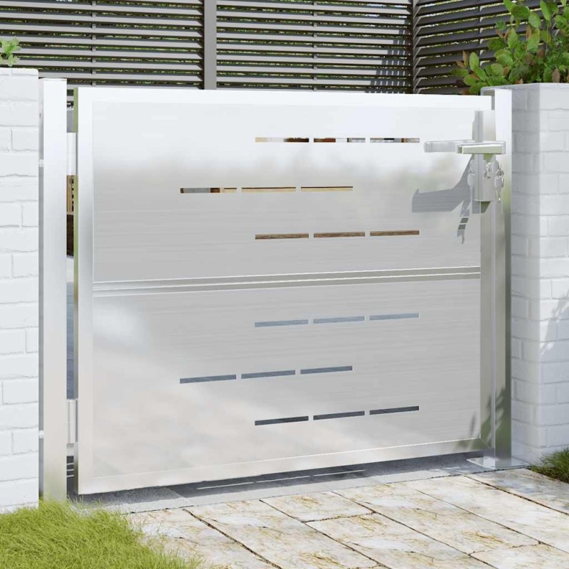 Portail de jardin 100x75 cm acier inoxydable 