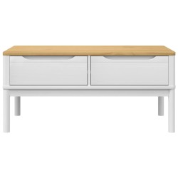 Table basse FLORO blanc 99x55,5x45 cm bois massif de pin 