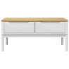 Table basse FLORO blanc 99x55,5x45 cm bois massif de pin 