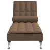 Chaise longue de massage avec traversin marron tissu 