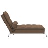 Chaise longue de massage avec traversin marron tissu 