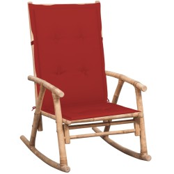 Chaise à bascule avec coussin Bambou 