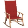 Chaise à bascule avec coussin Bambou 