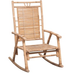 Chaise à bascule avec coussin Bambou 
