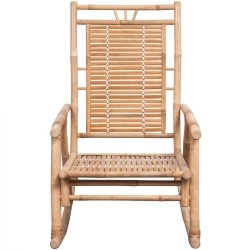 Chaise à bascule avec coussin Bambou 