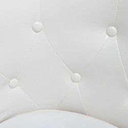 Fauteuil avec repose-pied blanc similicuir 