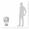 Fauteuil avec repose-pied blanc similicuir 