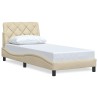 Cadre de lit sans matelas crème 80x200 cm tissu 