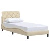 Cadre de lit sans matelas crème 80x200 cm tissu 