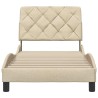 Cadre de lit sans matelas crème 80x200 cm tissu 