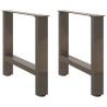 Pieds de table basse en acier naturel 2 pièces 50 x (42-43) cm Acier 