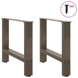 Pieds de table basse en acier naturel 2 pièces 50 x (42-43) cm Acier 