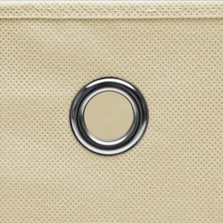 Boîtes de rangement avec couvercles 10 pcs 28x28x28 cm Crème 