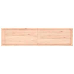 Comptoir de salle de bain 200x50x(2-6)cm bois massif non traité 