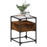 Table de chevet chêne fumé 40x40x55 cm bois d'ingénierie 