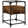 Table de chevet chêne fumé 40x40x55 cm bois d'ingénierie 