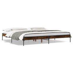 Cadre de lit sans matelas chêne fumé 200x200 cm 