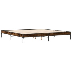 Cadre de lit sans matelas chêne fumé 200x200 cm 